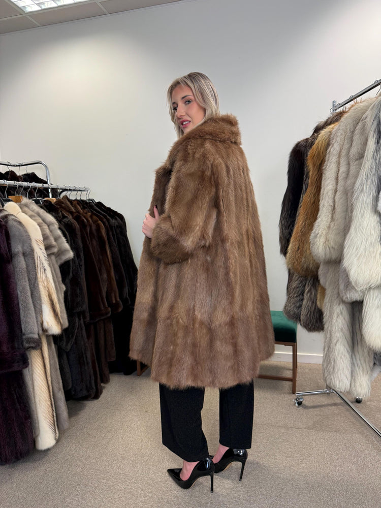 Light Brown Beaver Fur Coat, M/L Size, Beaver Coat, Real Fur, Women's Fur Coat, Vintage Fur Coat, Brown Fur Coat, Fur Coat Women, Large Coat