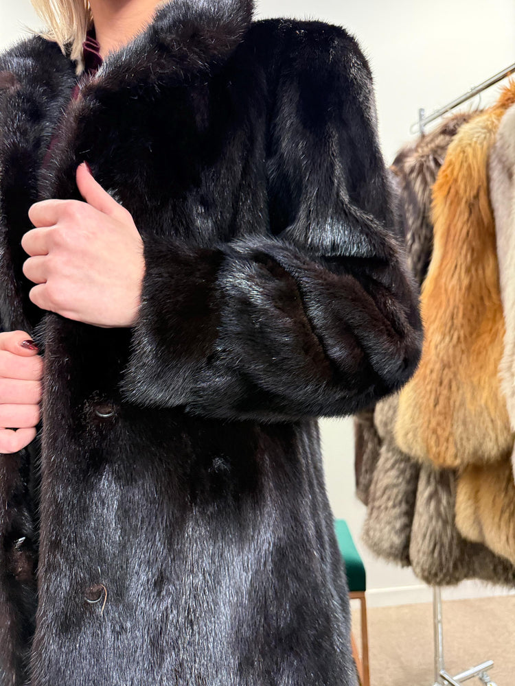 Dark Brown Mink Coat, M/L Size, Mink Coat, Real Fur Coat, Fur Coats, Mink Fur Coat, Brown Mink, Fur Coat, Fur Coat Mink, Saga Fur Mink Coat