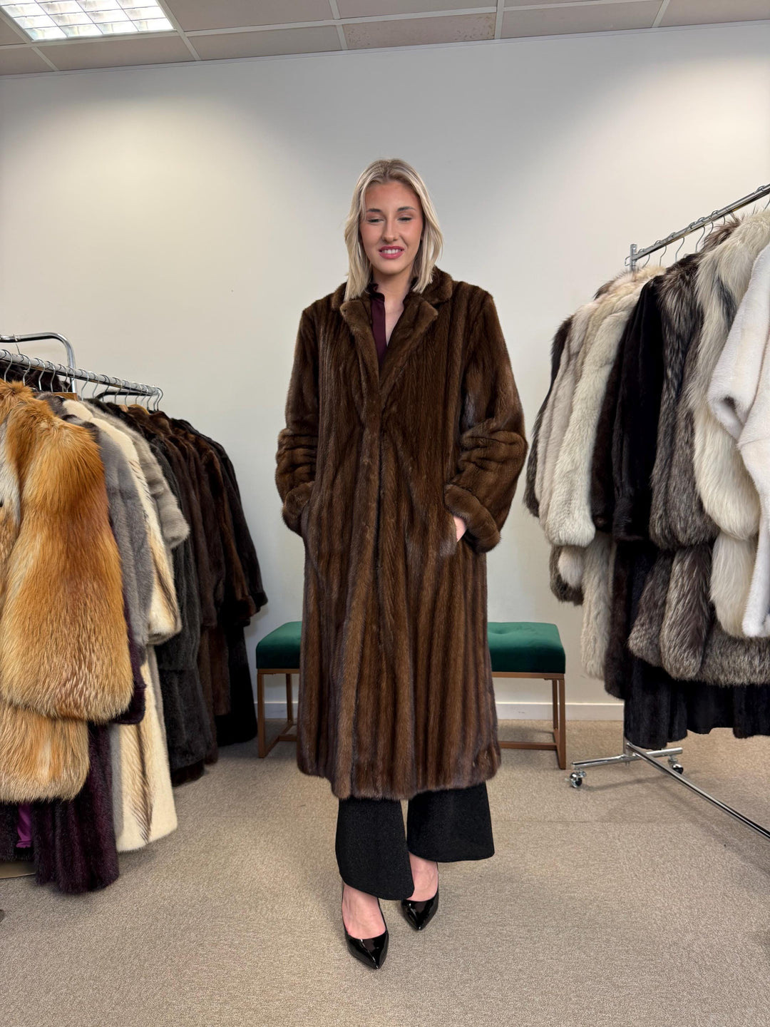 Swinger Mink Fur Coat, Large Size, Long Mink Coat, Vintage Fur Coat, Fur Coat Mink, Mink Coat Women, Luxury Fur Coat, Brown Fur Coat, Mink
