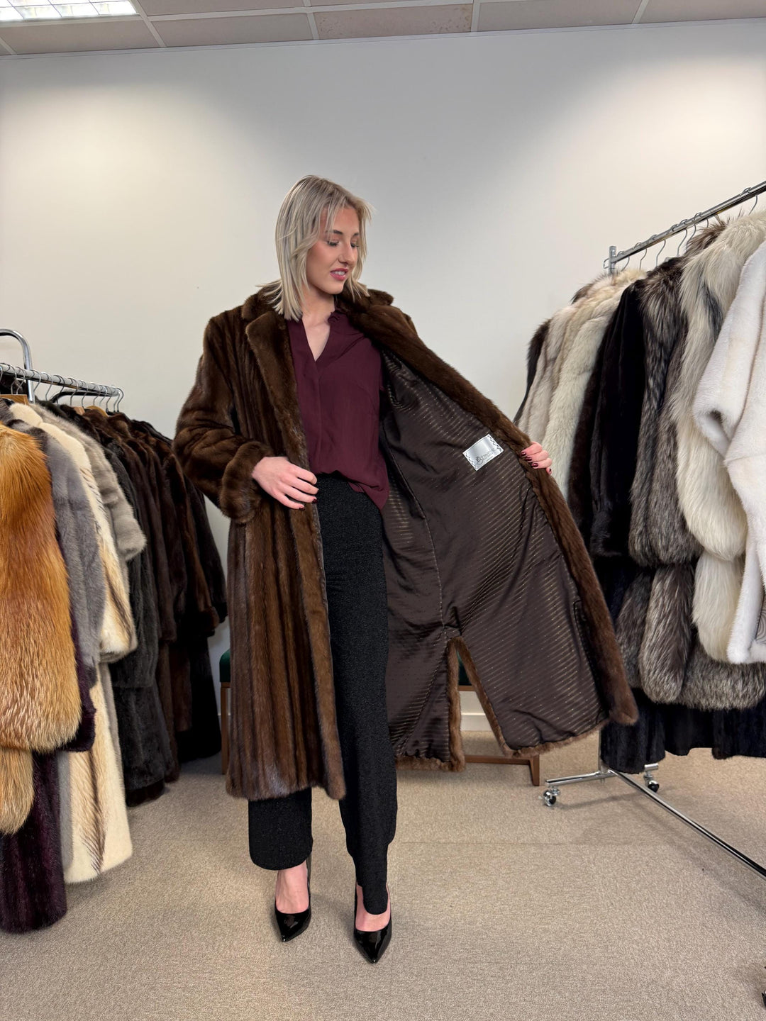 Swinger Mink Fur Coat, Large Size, Long Mink Coat, Vintage Fur Coat, Fur Coat Mink, Mink Coat Women, Luxury Fur Coat, Brown Fur Coat, Mink