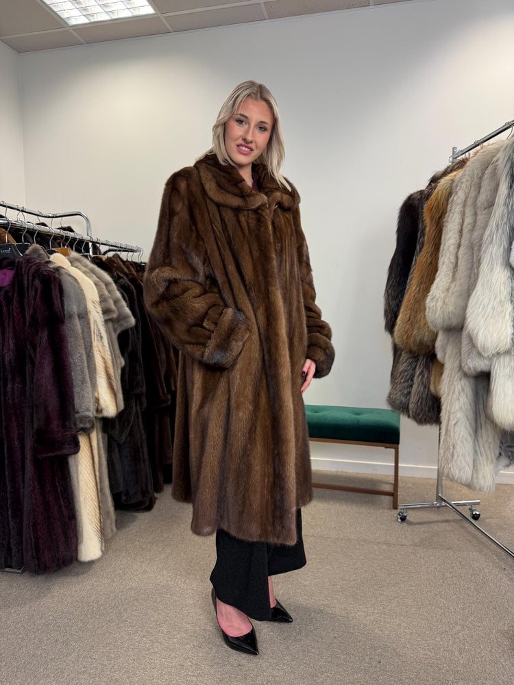 Soft Brown Mink Fur Coat, 3XL Size, Demi-Buff Fur Coat, Women's Fur Coat, Vintage Fur Coat, Real Fur Coat, Real Mink Coat, Mink Coat Brown