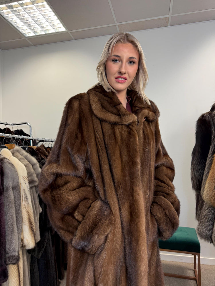 Soft Brown Mink Fur Coat, 3XL Size, Demi-Buff Fur Coat, Women's Fur Coat, Vintage Fur Coat, Real Fur Coat, Real Mink Coat, Mink Coat Brown