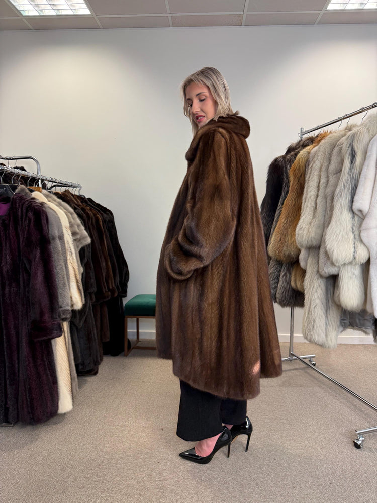 Soft Brown Mink Fur Coat, 3XL Size, Demi-Buff Fur Coat, Women's Fur Coat, Vintage Fur Coat, Real Fur Coat, Real Mink Coat, Mink Coat Brown