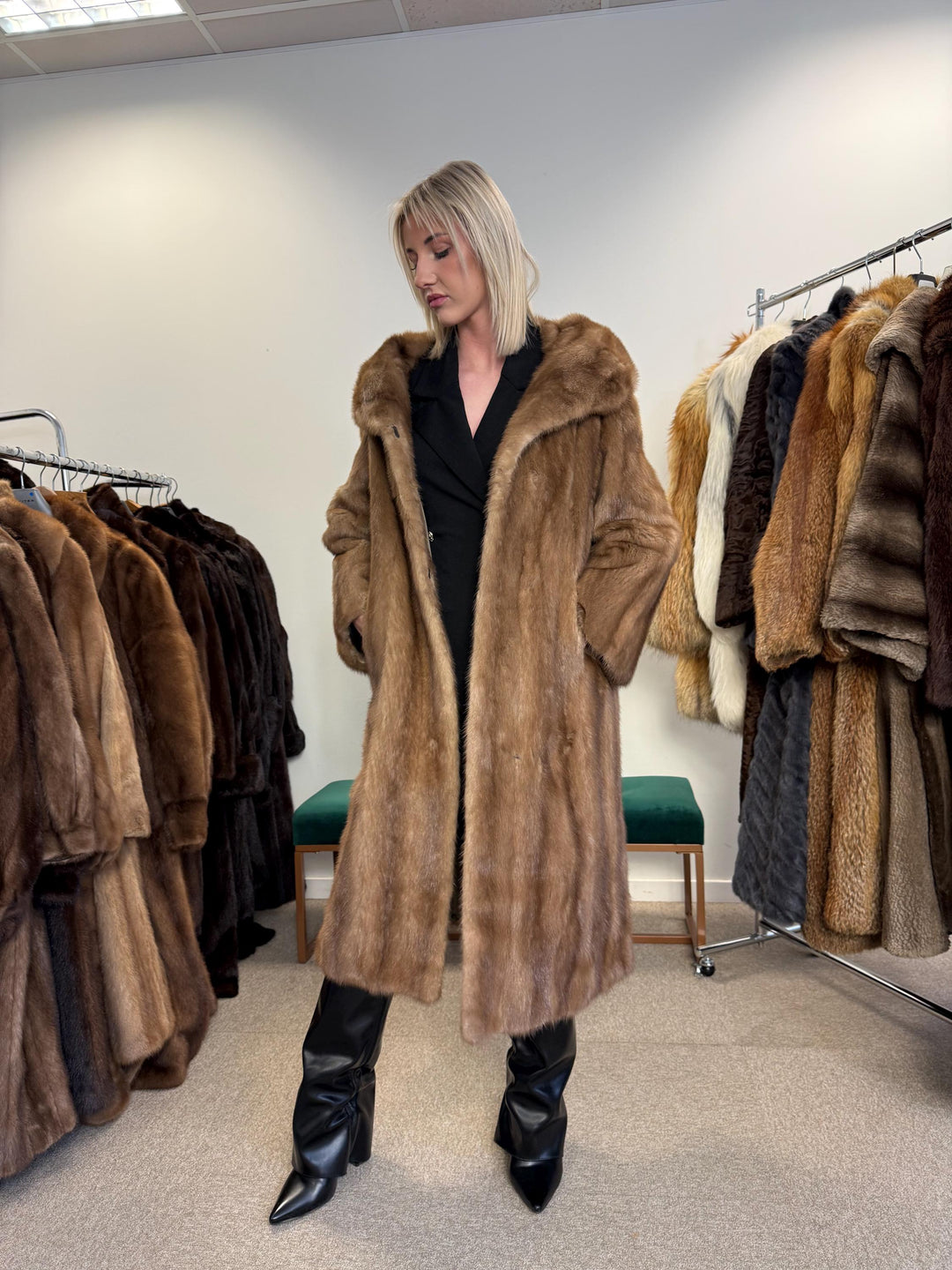 Pastel Mink Fur Coat, M/L Size, Women's Fur Coat, Vintage Fur Coat, Real Fur Coat, Mink Coat, Pastel Mink Fur, Mink Fur Coat, Pastel Mink