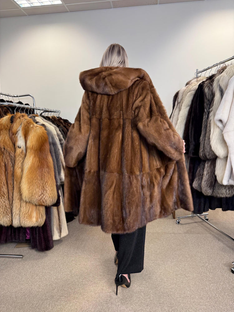 New Mink Fur Coat, XL Size, Mink Fur Coat, Real Fur Coat, Mink Coat Women, Luxury Mink Coat, Brown Mink Fur, Vintage Fur Coat, Soft Fur Coat