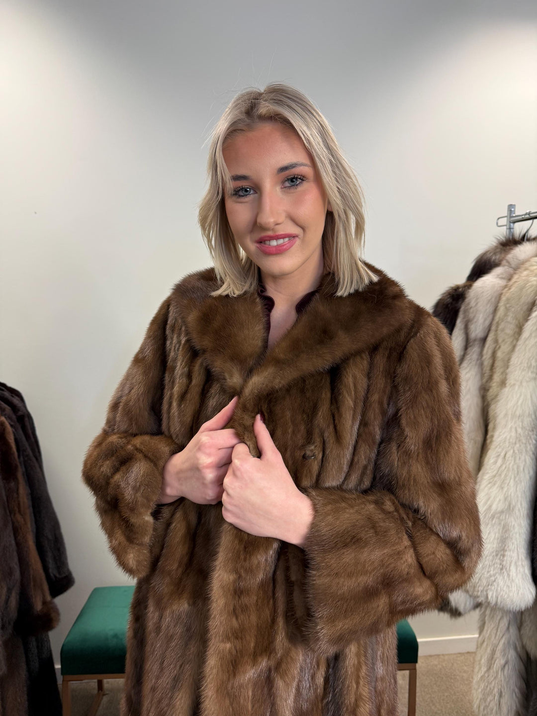 Pastel Mink Fur Coat, Medium Size, Vintage Fur Coat, Soft Mink Coat, Pastel Mink Coat, Women's Fur Coat, Mink Fur, Real Fur Coat, Long Coat