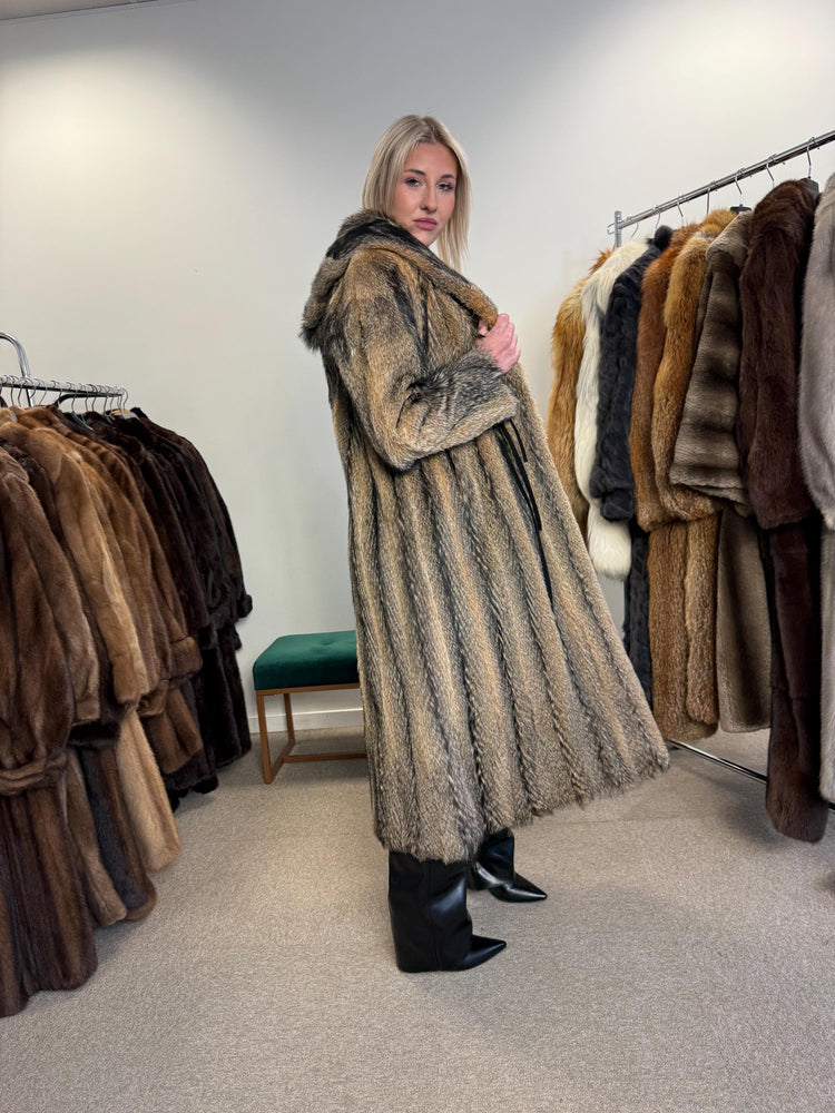 Coyote Fur Coat, Small Size, Women's Fur Coat, Real Coyote Fur Coat, Coyote Coat Women, Vintage Fur Coat, Long Coyote Coat, Real Fur Coat