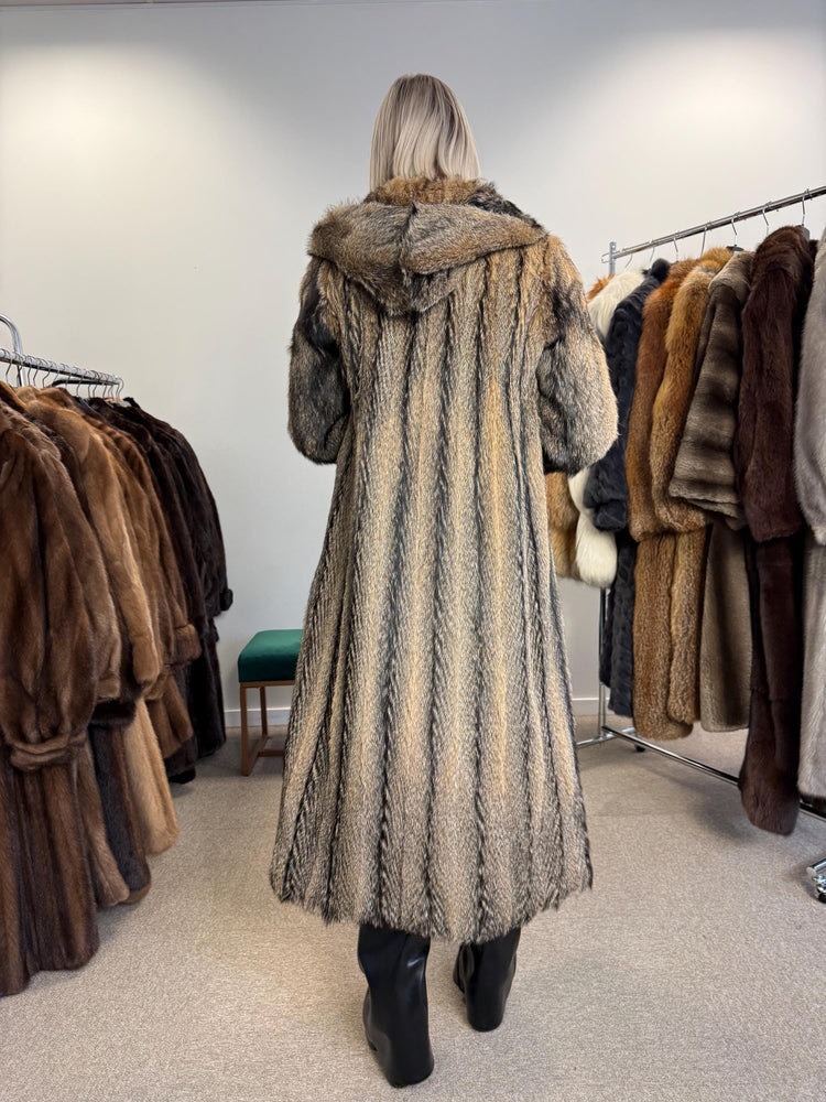 Coyote Fur Coat, Small Size, Women's Fur Coat, Real Coyote Fur Coat, Coyote Coat Women, Vintage Fur Coat, Long Coyote Coat, Real Fur Coat