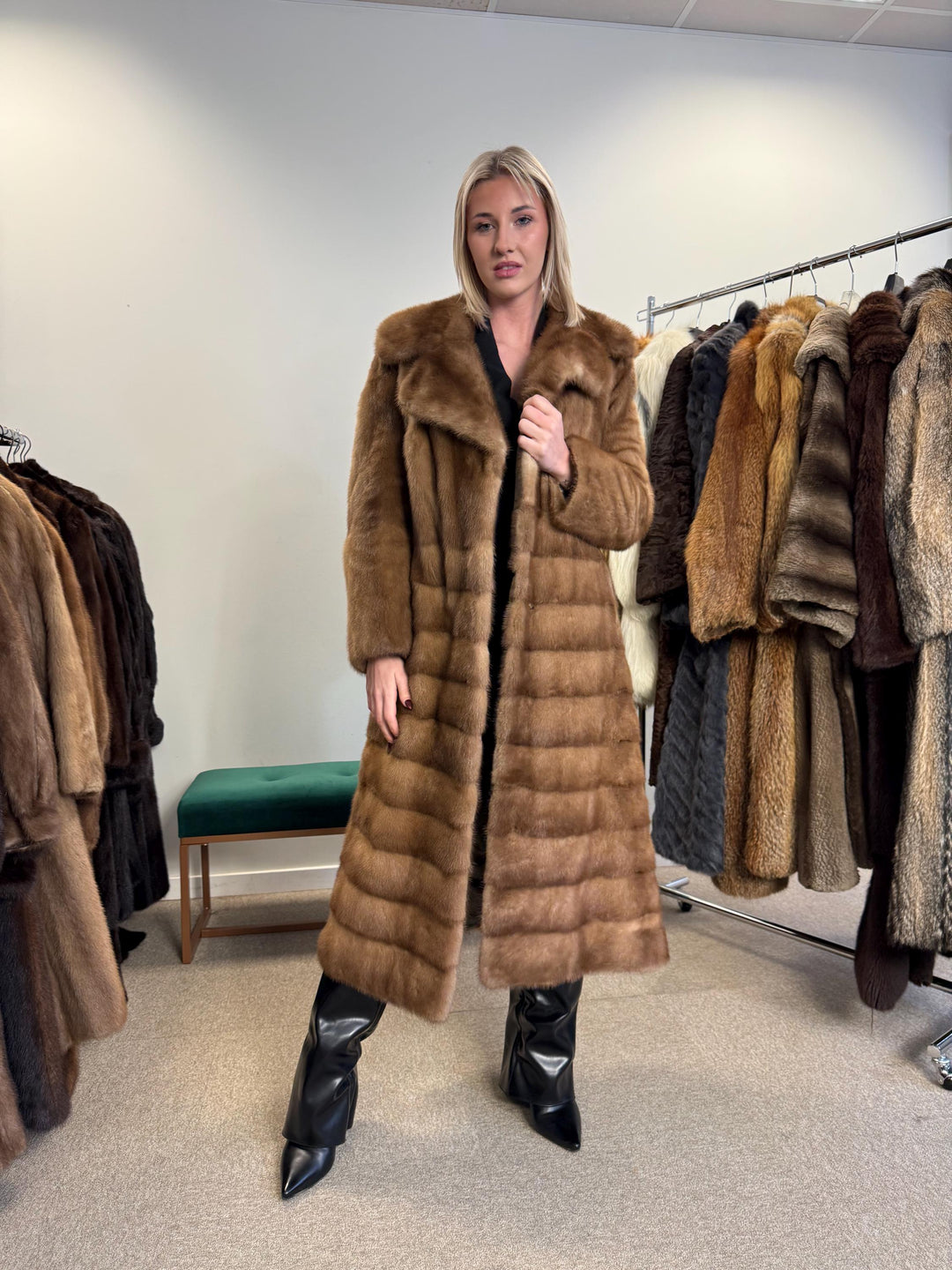 Soft Pastel Mink Coat, Medium Size, Mink Fur, Real Fur Coat, Long Coat, Vintage Fur Coat, Soft Mink Coat, Pastel Mink Coat, Women's Fur Coat