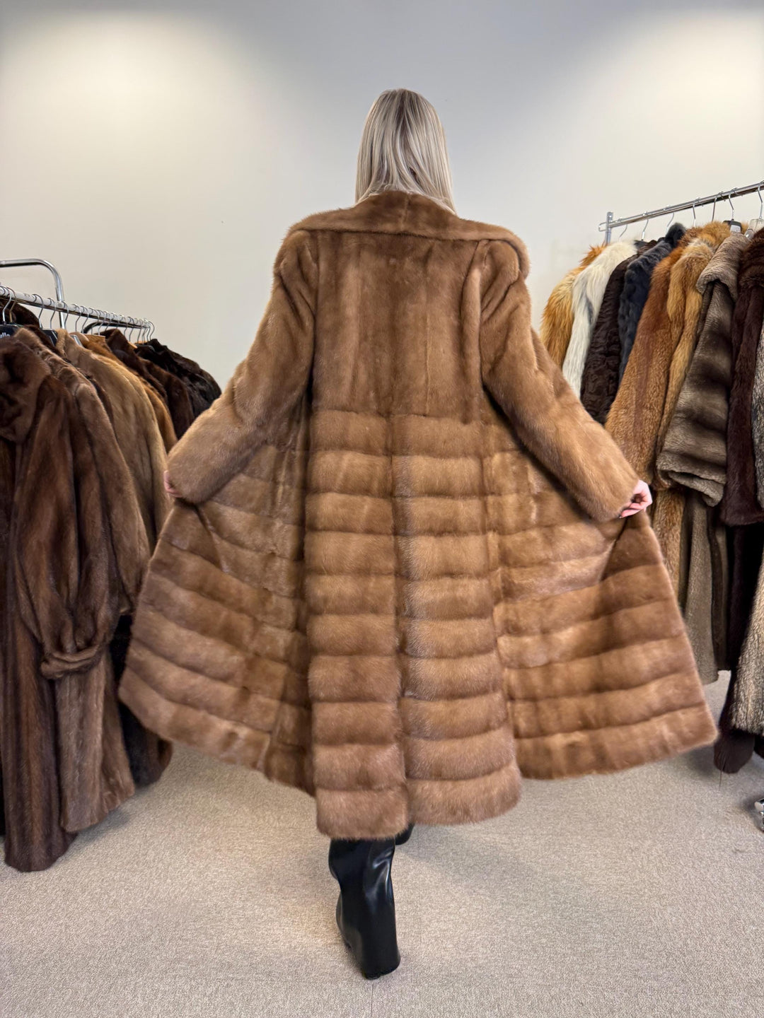 Soft Pastel Mink Coat, Medium Size, Mink Fur, Real Fur Coat, Long Coat, Vintage Fur Coat, Soft Mink Coat, Pastel Mink Coat, Women's Fur Coat