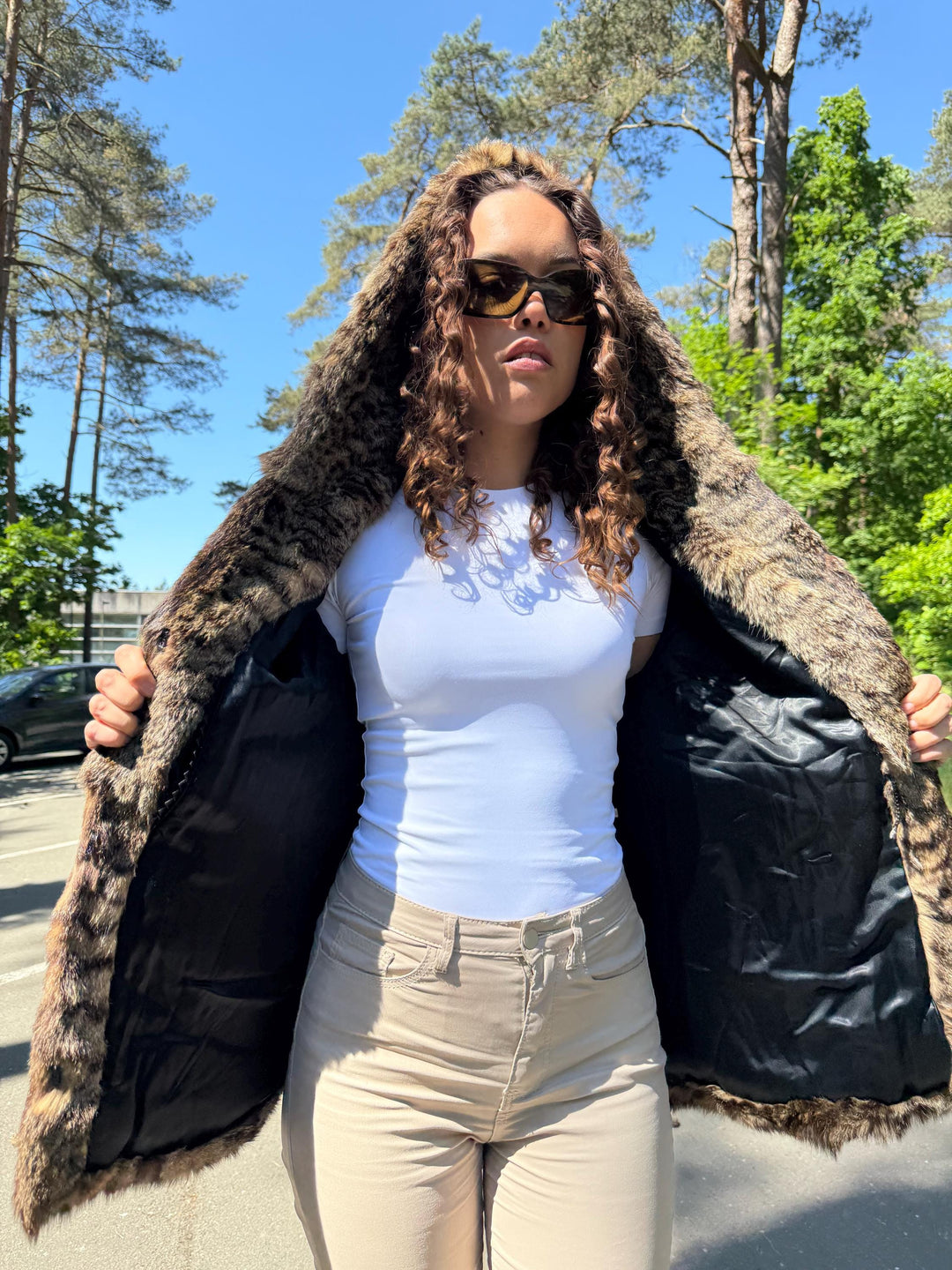 Hooded Lynx Fur Coat, Medium Size, Vintage Fur Coat, Real Lynx Coat, Lynx Fur, Women's Fur Coat, Lynx Coat, Real Fur Coat, Fur Coat Lynx