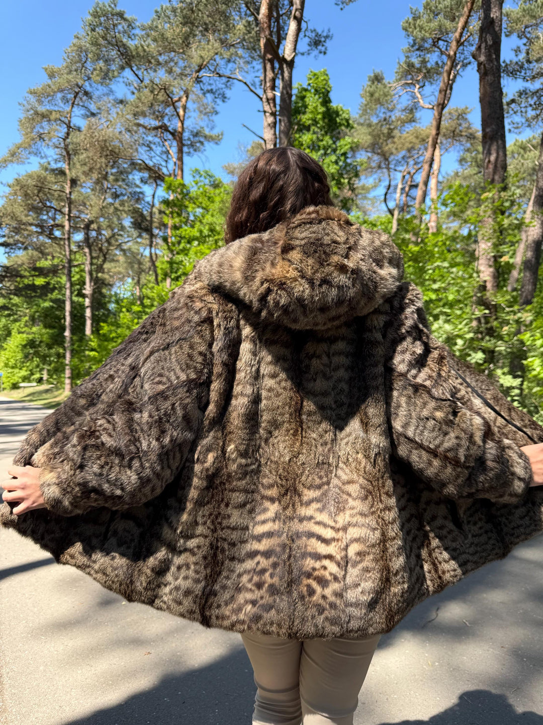 Hooded Lynx Fur Coat, Medium Size, Vintage Fur Coat, Real Lynx Coat, Lynx Fur, Women's Fur Coat, Lynx Coat, Real Fur Coat, Fur Coat Lynx