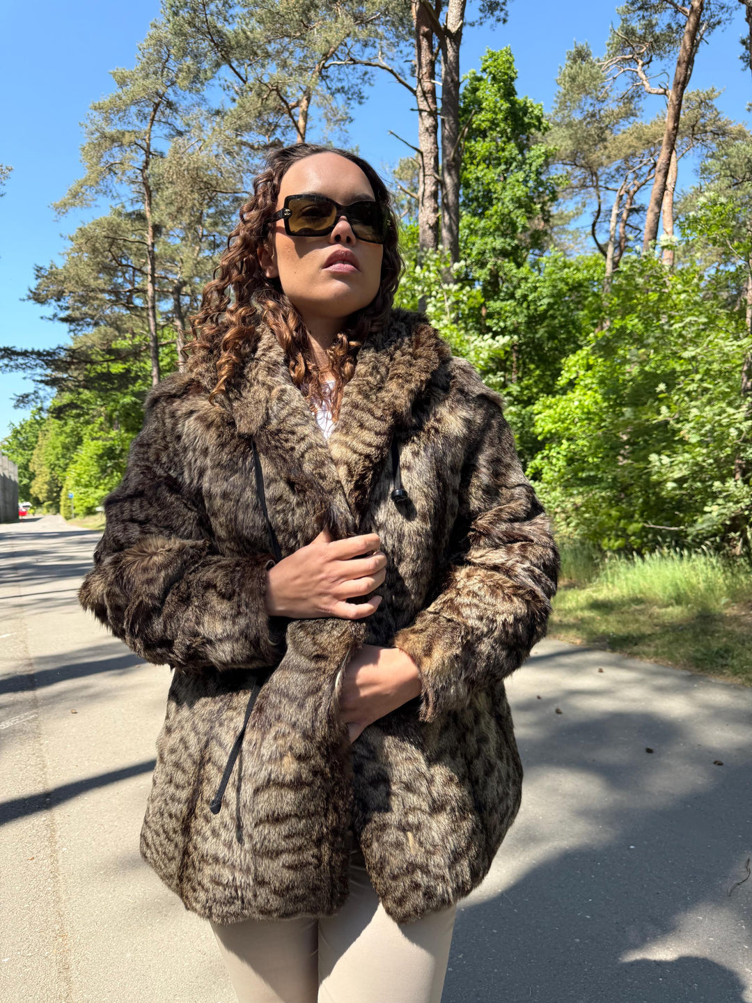 Hooded Lynx Fur Coat, Medium Size, Vintage Fur Coat, Real Lynx Coat, Lynx Fur, Women's Fur Coat, Lynx Coat, Real Fur Coat, Fur Coat Lynx