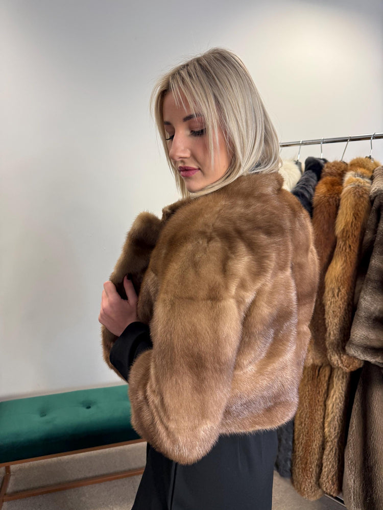 Short Pastel Mink Jacket, XS Size, Pastel Mink Jacket, Vintage Fur Coat, Real Mink Jacket, Mink Jacket Women, Soft Fur Jacket, Pastel Mink