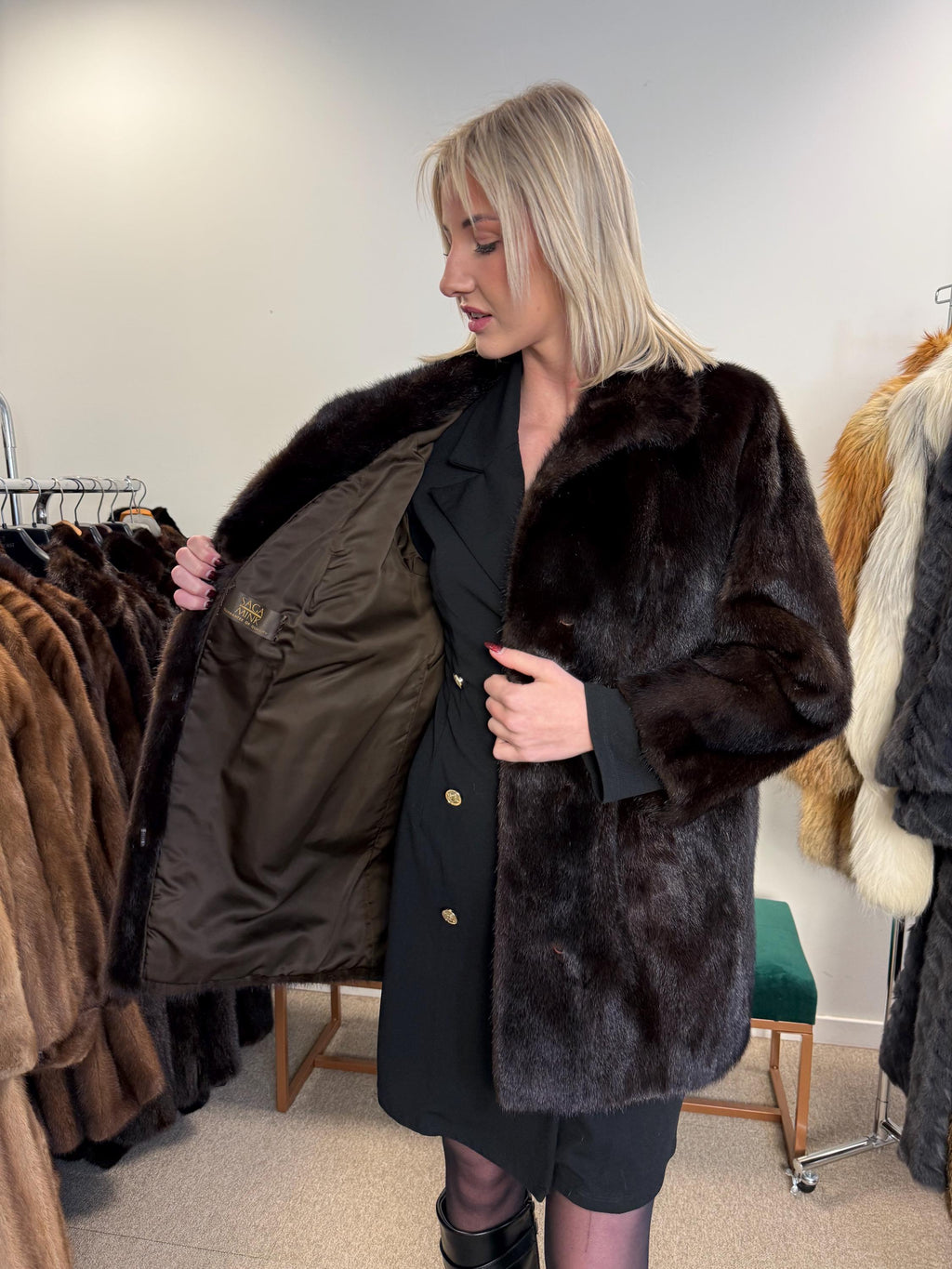 SAGA Mink Fur Jacket, Medium Size, Mink Coat, Real Fur Jacket, Fur Coats, Mink Fur, Brown Mink, Fur, Fur Jacket Mink, Brown Fur Coat