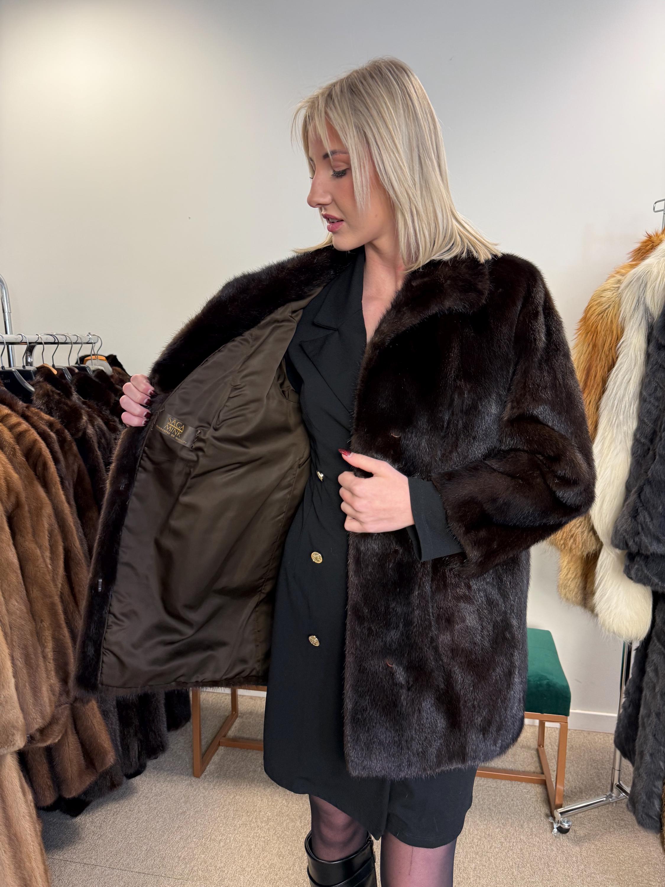 SAGA Mink Fur Jacket, Medium Size, Mink Coat, Real Fur Jacket, Fur Coats, Mink Fur, Brown Mink, Fur, Fur Jacket Mink, Brown Fur Coat