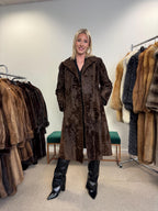 Women's Brown Astrakhan fur coat, size M