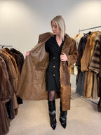 Green Astrakhan Leather Coat, S Size, Double Sided Coat, Vintage Fur Coat, Real Fur Coat, Fur Leather Coat, Womens Fur Coat, Astrakhan Fur