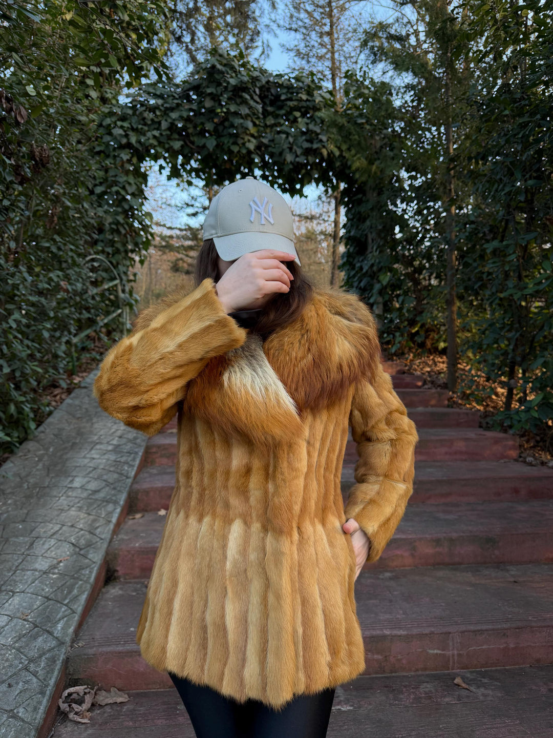 Golden Weasel Fur Coat, S/M Size, Womens Fur Coat, Real Weasel Fur Coat, Weasel Coat Women, Vintage Fur Coat, Fur Coat Weasel, Real Fur Coat