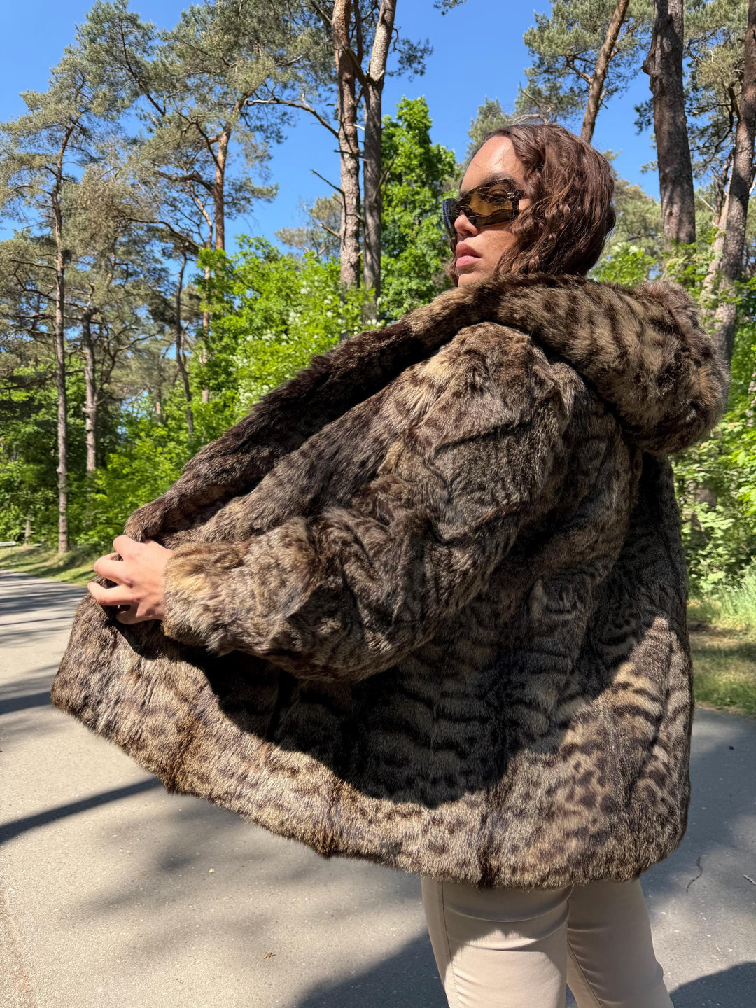Hooded Lynx Fur Coat, Medium Size, Vintage Fur Coat, Real Lynx Coat, Lynx Fur, Women's Fur Coat, Lynx Coat, Real Fur Coat, Fur Coat Lynx