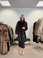 Women's Brown Mink fur coat, size L