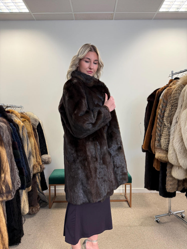 Brown Mink Coat, Large Size, Women's Fur Coat, Mink Fur Coat, Thick Brown Mink, Fur Coat, Brown Mink Fur, Real Mink Fur Coat, Real Fur Coat