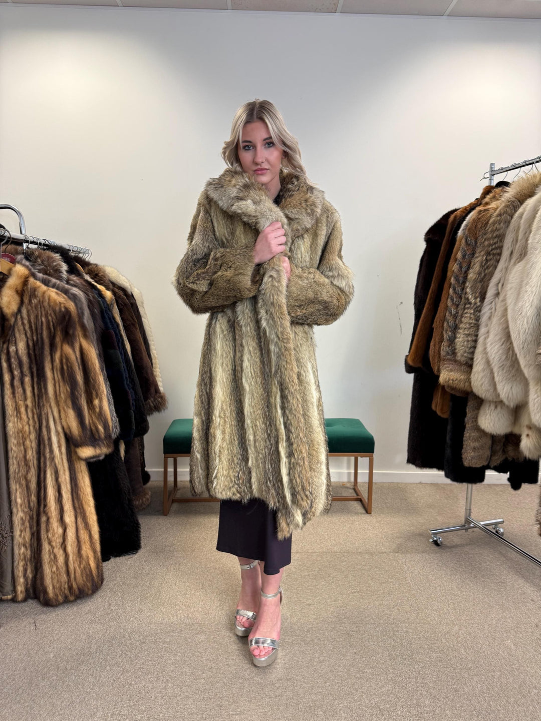 Coyote Fur Coat, Medium Size, Real Coyote Fur Coat, Coyote Coat Women, Vintage Fur Coat, Coyote Fur Coat, Real Fur Coat, Women's Fur Coat