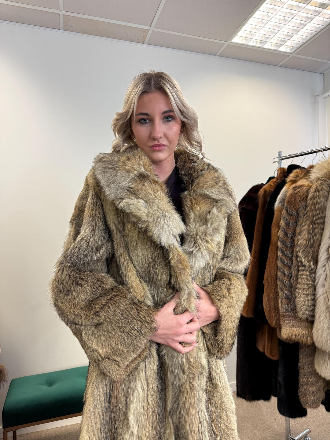 Coyote Fur Coat, Medium Size, Real Coyote Fur Coat, Coyote Coat Women, Vintage Fur Coat, Coyote Fur Coat, Real Fur Coat, Women's Fur Coat