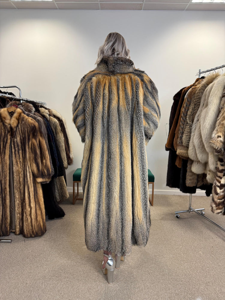 Grey Fox Fur Coat, XXL Size, Full-Length Fox Coat, Vintage Fur Coat, Real Fox Coat, Soft Grey Fox Coat, Long Fur Coat, Gray Fox Coat, Fox