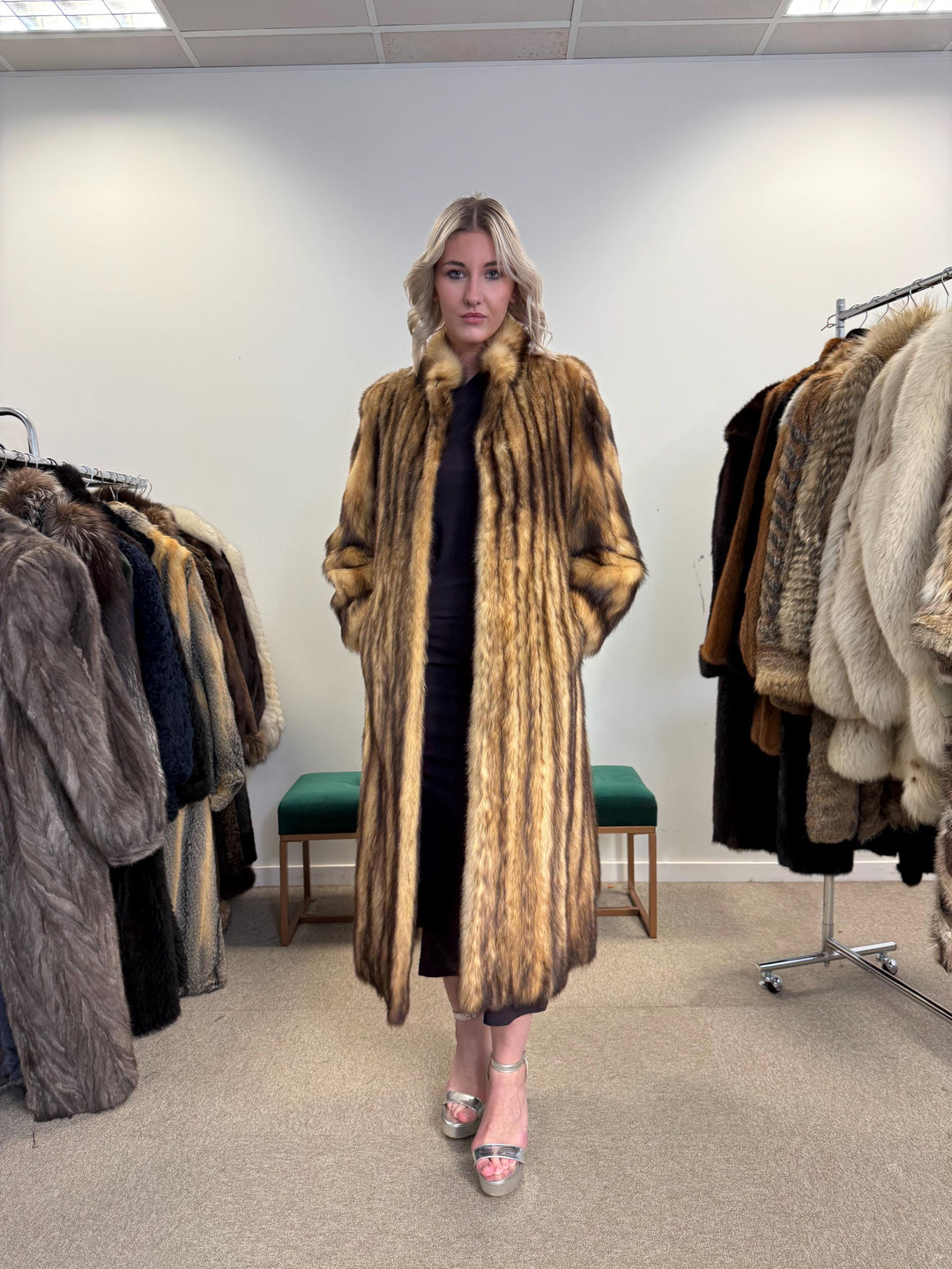 Fitch Fur Coat, Small Size, Full-Length Coat, Women's Fur Coat, Vintage Fur Coat, Thick Fur Coat, Soft Fur Coat, Fur Coat Women, Real Fur