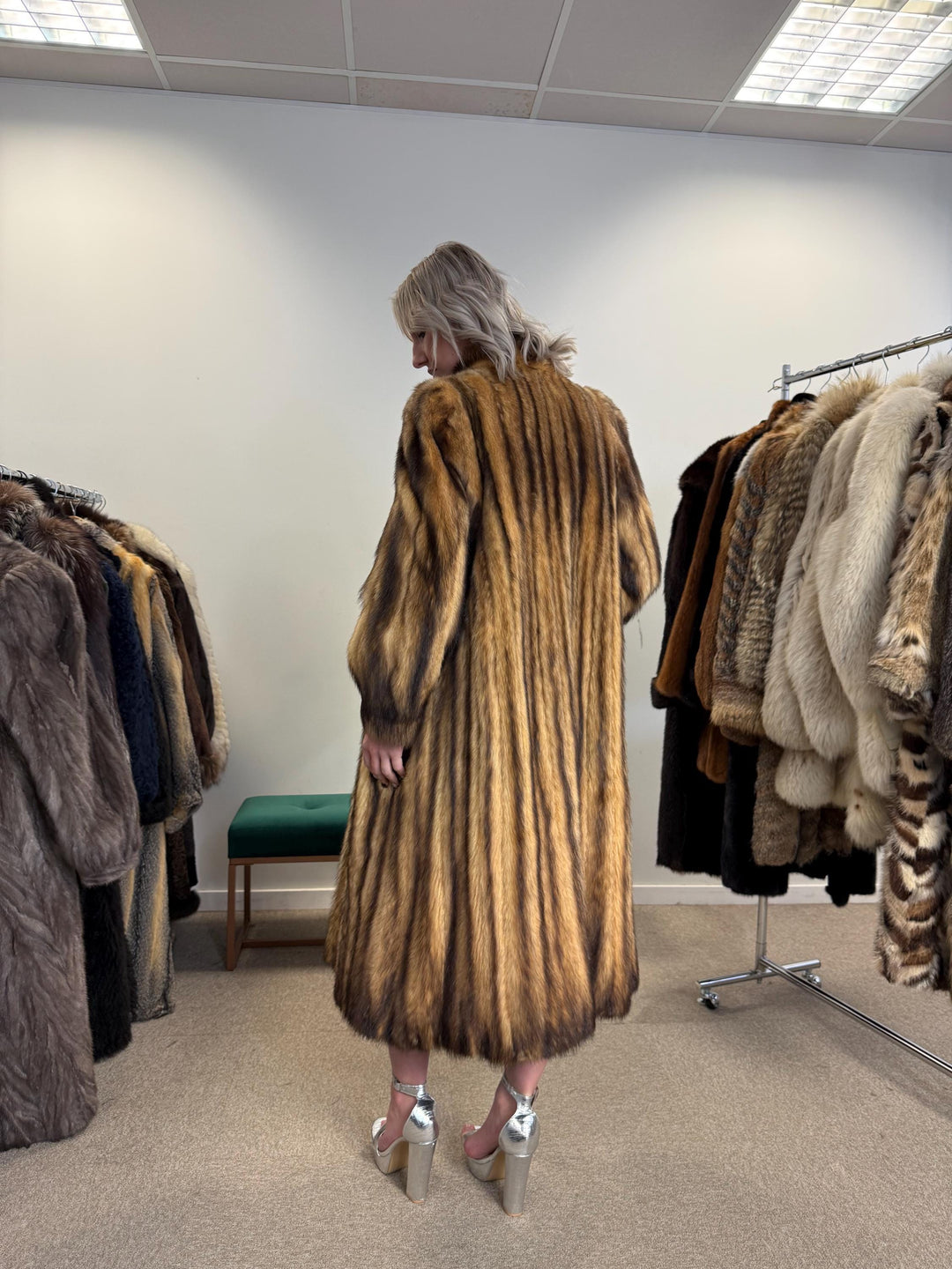 Fitch Fur Coat, Small Size, Full-Length Coat, Women's Fur Coat, Vintage Fur Coat, Thick Fur Coat, Soft Fur Coat, Fur Coat Women, Real Fur