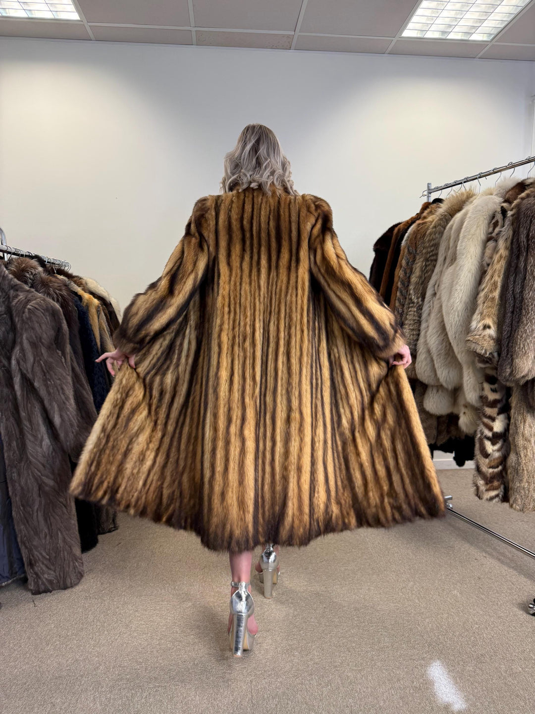 Fitch Fur Coat, Small Size, Full-Length Coat, Women's Fur Coat, Vintage Fur Coat, Thick Fur Coat, Soft Fur Coat, Fur Coat Women, Real Fur
