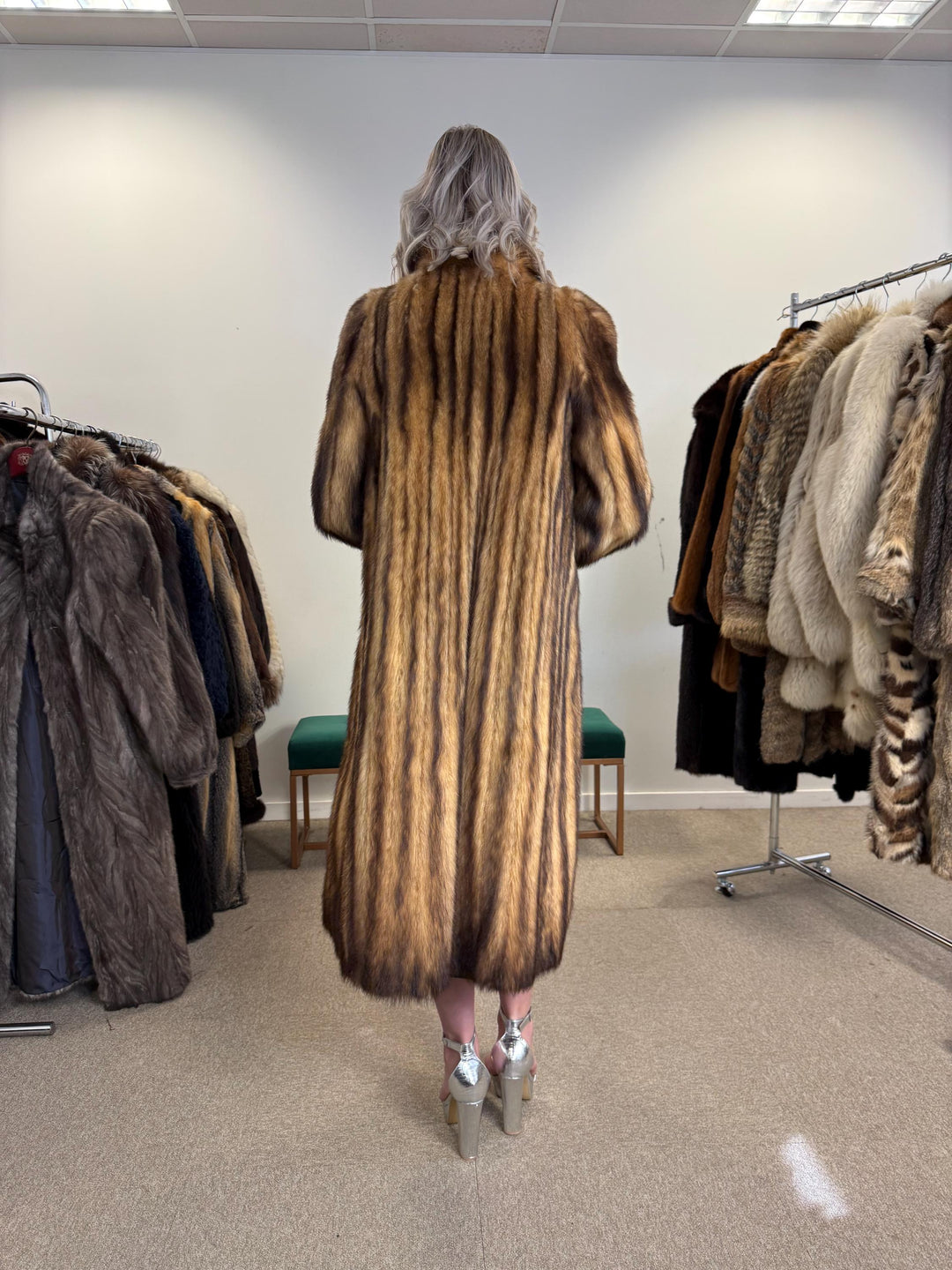 Fitch Fur Coat, Small Size, Full-Length Coat, Women's Fur Coat, Vintage Fur Coat, Thick Fur Coat, Soft Fur Coat, Fur Coat Women, Real Fur