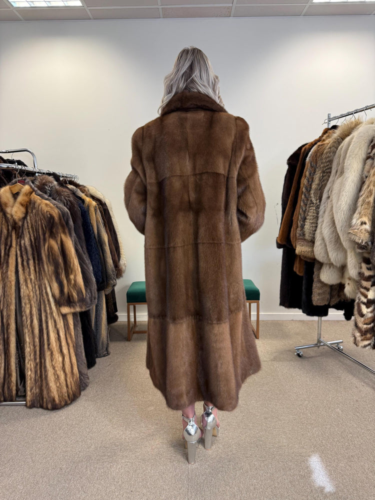 Pastel Mink Fur Coat, L/XL Size, Women's Fur Coat, Italian Skin Fur Coat, Light & Luxury Fur Coat, Full-Length Mink Coat, Pastel Mink Fur