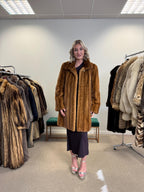 Women's Light Brown Mink fur coat, size L