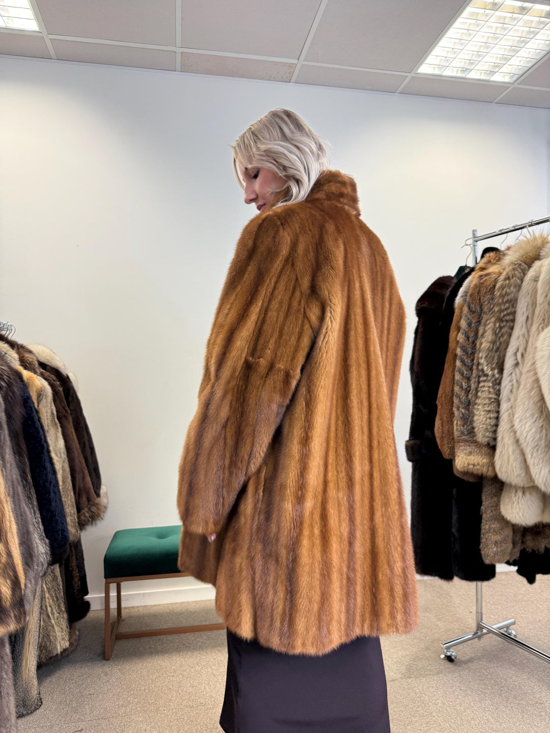 Mink Fur Coat, Large Size, Light Brown Mink Coat, Real Fur Coat, Vintage Fur Coat, Women's Fur Coat, Soft Mink Coat, Thick Mink Fur Coat