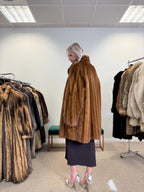 Mink Fur Coat, Large Size, Light Brown Mink Coat, Real Fur Coat, Vintage Fur Coat, Women's Fur Coat, Soft Mink Coat, Thick Mink Fur Coat