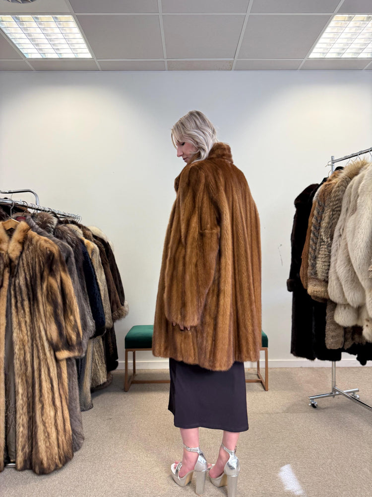 Mink Fur Coat, Large Size, Light Brown Mink Coat, Real Fur Coat, Vintage Fur Coat, Women's Fur Coat, Soft Mink Coat, Thick Mink Fur Coat