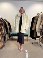 White Fox Fur Coat, Medium Size, Vintage Fur Coat, Women's Fur Coat, Zipper Fox Fur Coat, Real Fox, Soft Fur Coat, White Fox Coat, White Fox