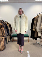 Women's White Fox fur coat, size M