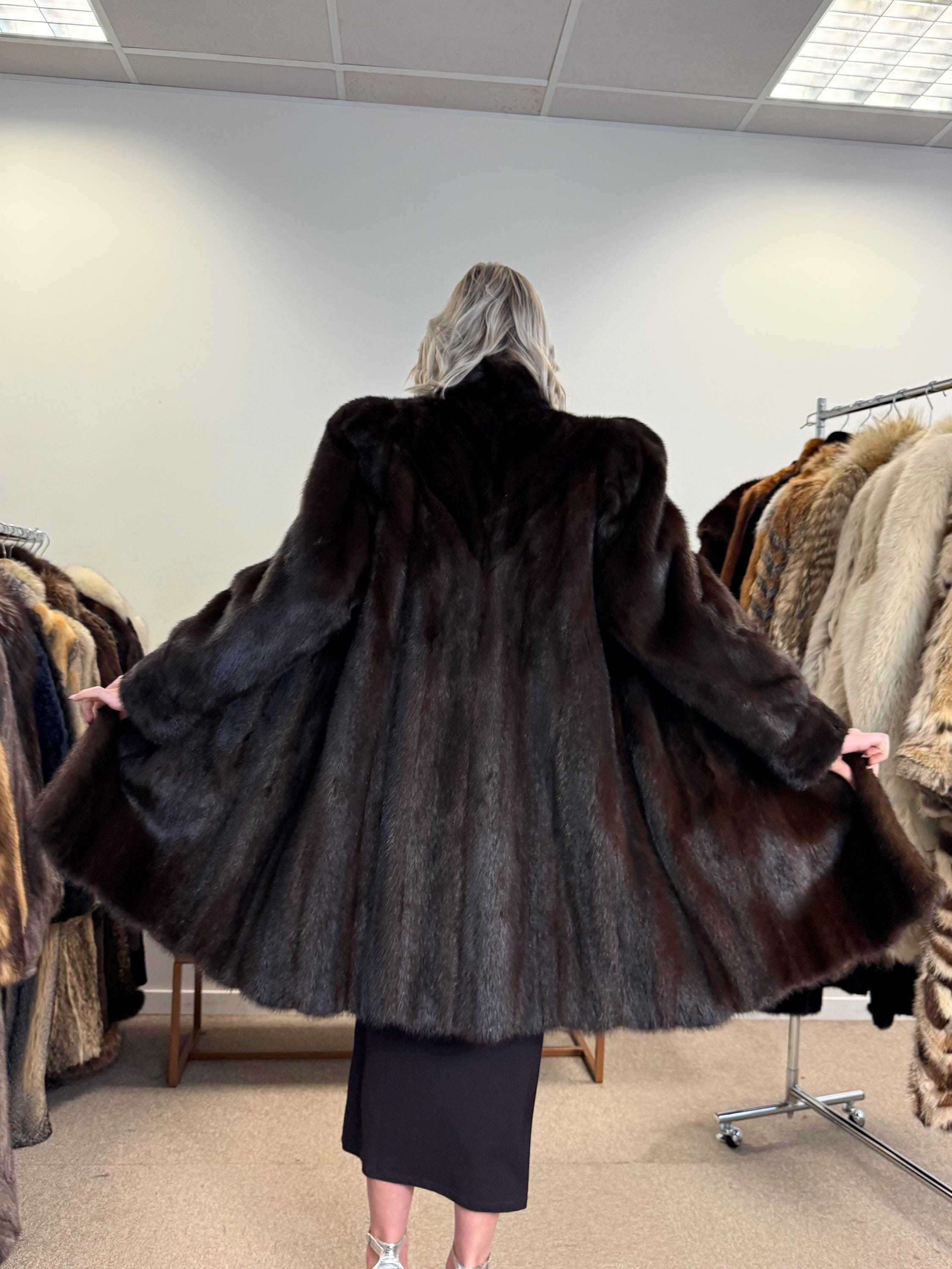 Brown Mink Coat, Large Size, Real Mink Fur Coat, Women's Fur Coat, Mink Fur Coat, Thick Brown Mink, Fur Coat, Brown Mink Fur, Real Fur Coat