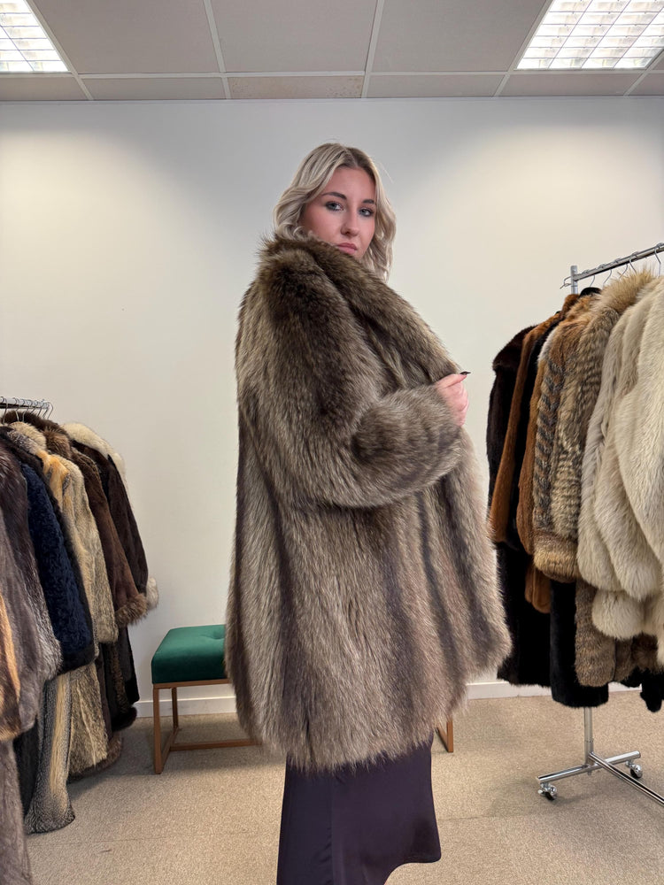 Raccoon Fur Coat, Medium Size, Vintage Fur Coat, Real Fur Coat, Raccoon Fur, Women's Fur Coat, Soft Fur Coat, Thick Raccoon Fur, Raccoon Fur
