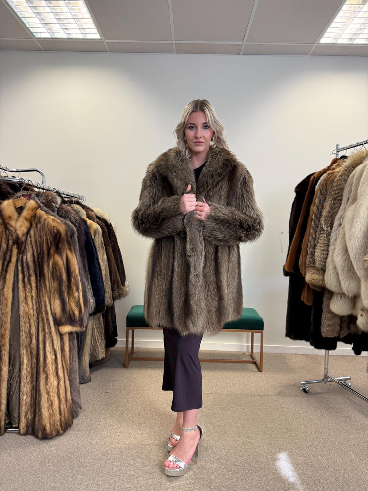 Raccoon Fur Coat, Medium Size, Vintage Fur Coat, Real Fur Coat, Raccoon Fur, Women's Fur Coat, Soft Fur Coat, Thick Raccoon Fur, Raccoon Fur