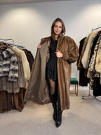 Long Pastel Mink Fur Coat, XL Size, Women's Fur Coat, Full-Length Mink Coat, Pastel Mink, Real Fur, Pastel Mink Coat, Light Luxury Fur Coat