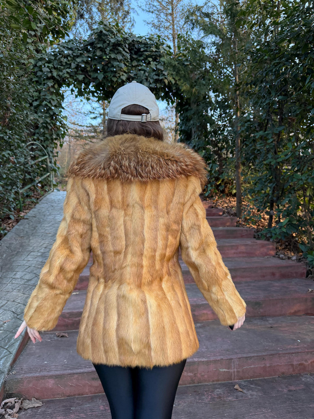Golden Weasel Fur Coat, S/M Size, Womens Fur Coat, Real Weasel Fur Coat, Weasel Coat Women, Vintage Fur Coat, Fur Coat Weasel, Real Fur Coat