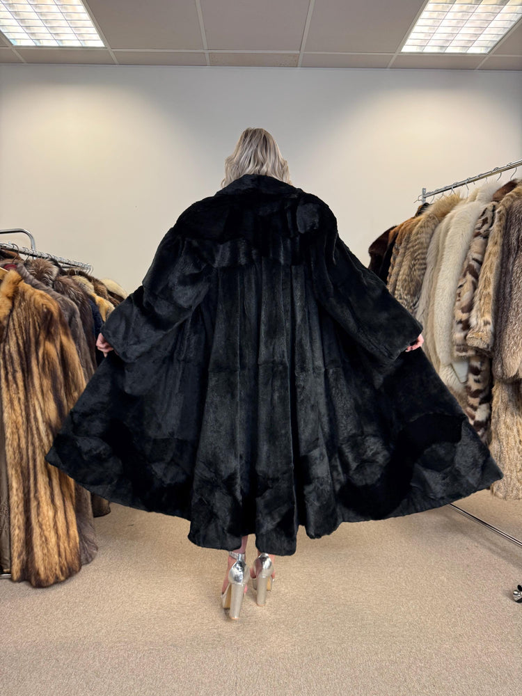 Sheared Black Mink Coat, Large Size, Oversized Mink Coat, Black Mink, Mink Fur Coat, Luxury Black Mink Coat, Women's Fur Coat, Real Mink Fur