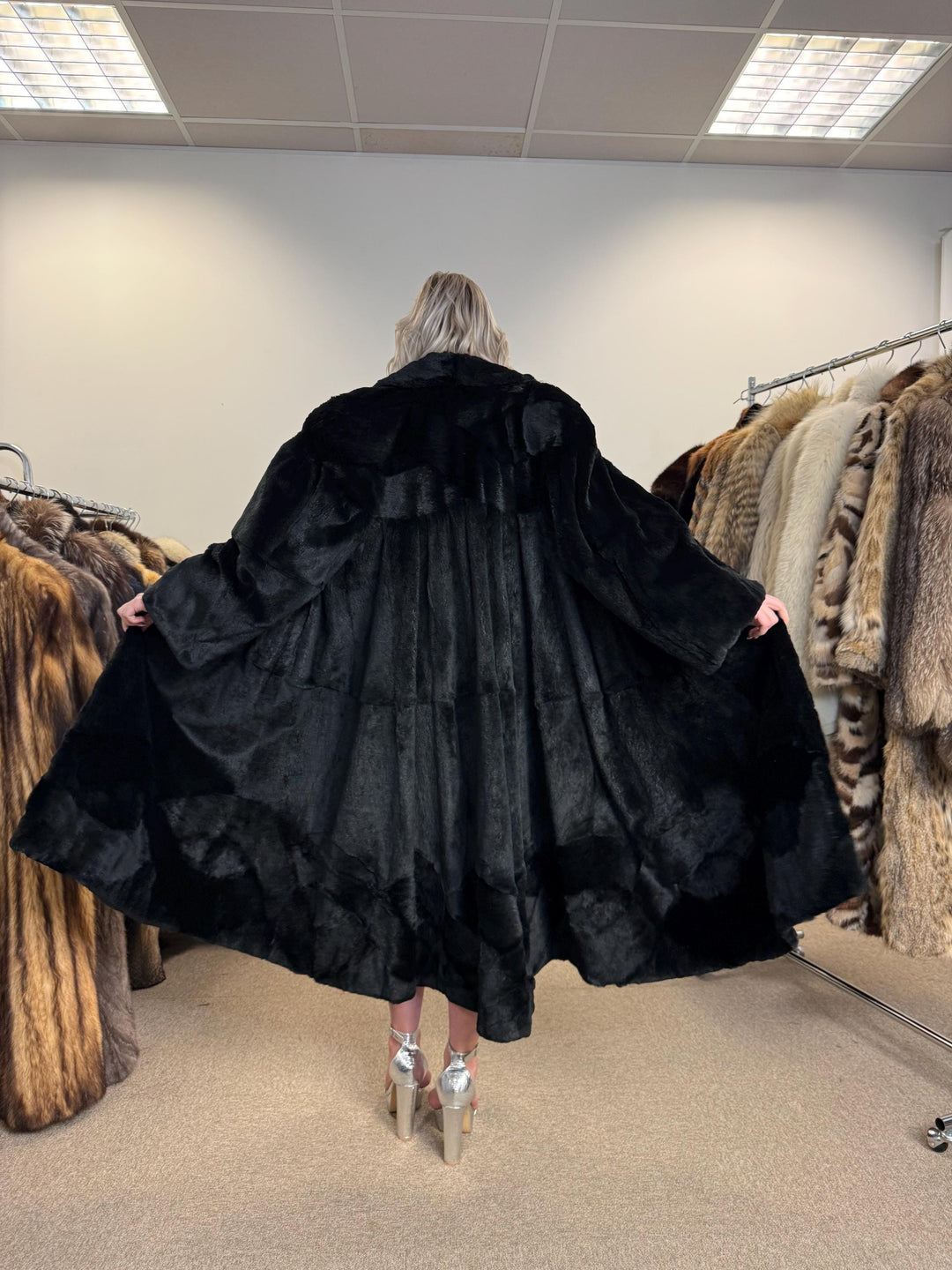 Sheared Black Mink Coat, Large Size, Oversized Mink Coat, Black Mink, Mink Fur Coat, Luxury Black Mink Coat, Women's Fur Coat, Real Mink Fur