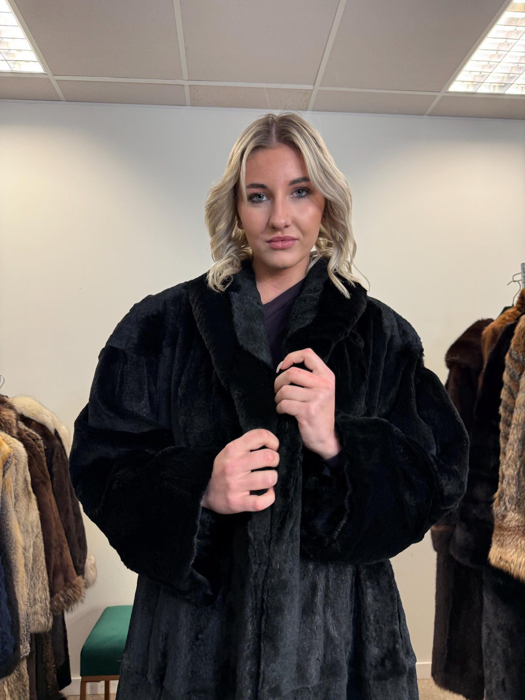 Sheared Black Mink Coat, Large Size, Oversized Mink Coat, Black Mink, Mink Fur Coat, Luxury Black Mink Coat, Women's Fur Coat, Real Mink Fur