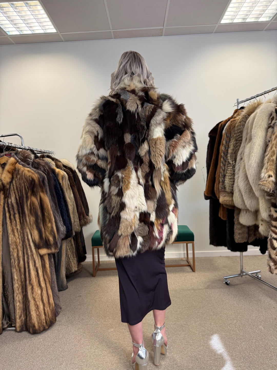 Colorful Mink Jacket, Large Size, Women's Fur Coat, Real Mink Jacket, Mink Jacket, Dyed Mink Fur Coat, Mink Pieces Fur, Vintage Fur Jacket