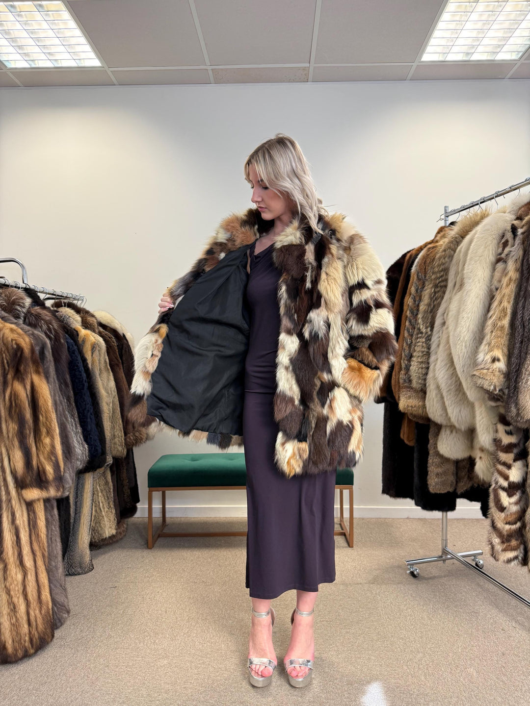 Colorful Mink Jacket, Large Size, Women's Fur Coat, Real Mink Jacket, Mink Jacket, Dyed Mink Fur Coat, Mink Pieces Fur, Vintage Fur Jacket